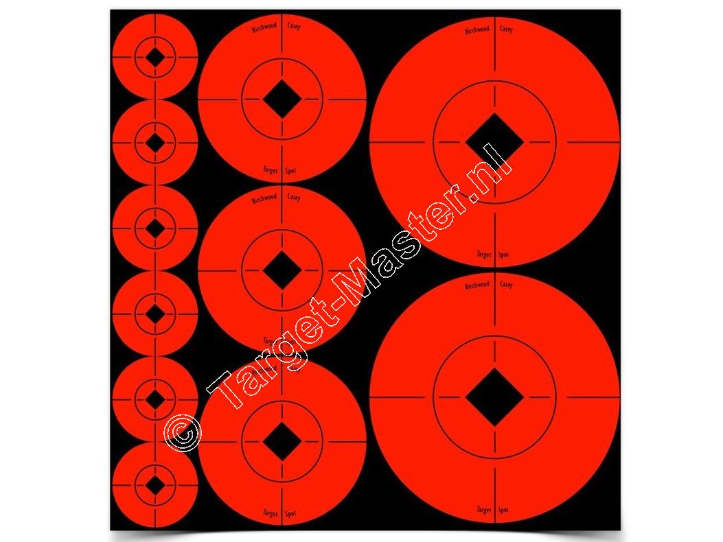 Birchwood Casey TARGET SPOTS Self-Adhesive Targets RED Assortment
